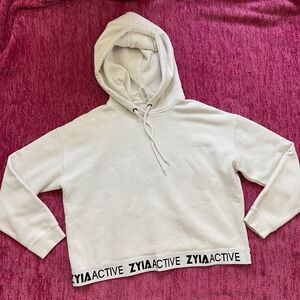 Zyia Active Band Hoodie Sweatshirt White Size Large